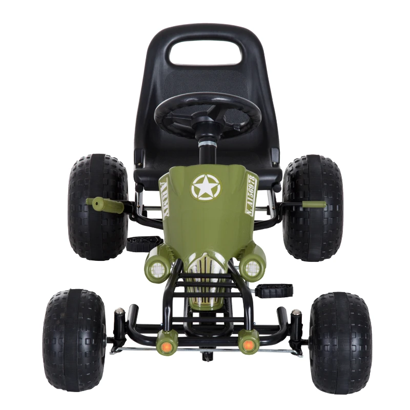 Homcom Go-Kart per Bambini a Pedali, Verde e Nero