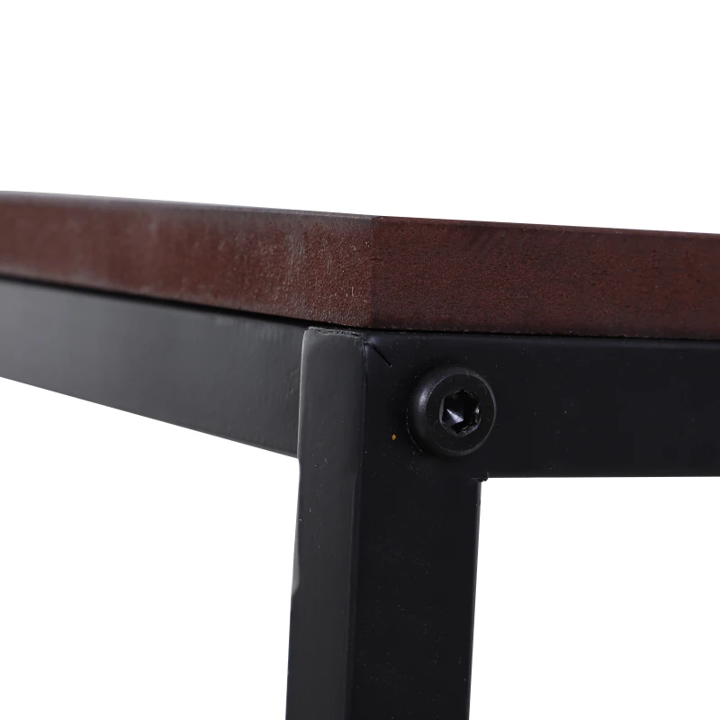 HOMCOM Tavolino Laterale da Divano o Letto Forma a "C" Design Industriale Metallo e MDF Fino 20 kg 56x36x68cm