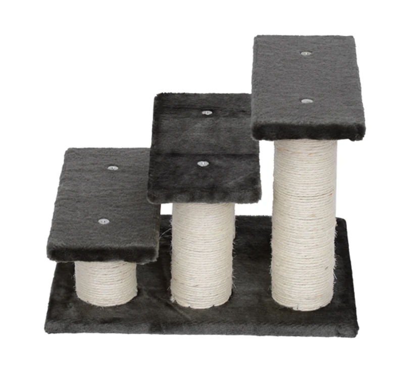 PawHut Scala per Gatti Struttura in Sisal 45 × 35 × 34cm Grigio Scuro