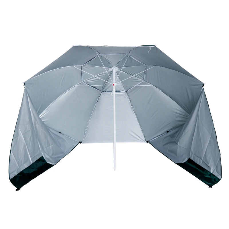 Outsunny Ombrellone da Spiaggia con Borsa da Viaggio Impermeabile e con Protezione UV, Verde