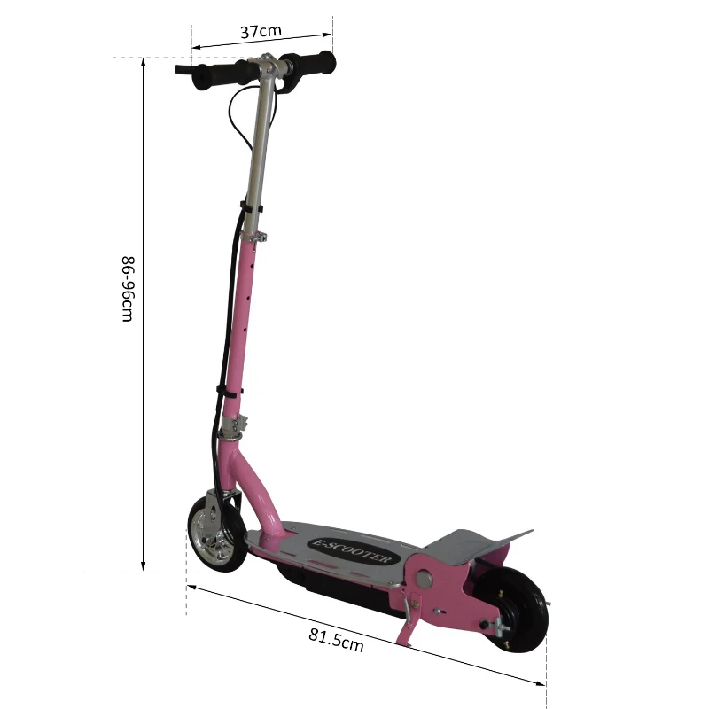Homcom - Monopattino Elettrico 13Km/h Elettroscooter 120W 81.5 x 37 x 90cm Rosa