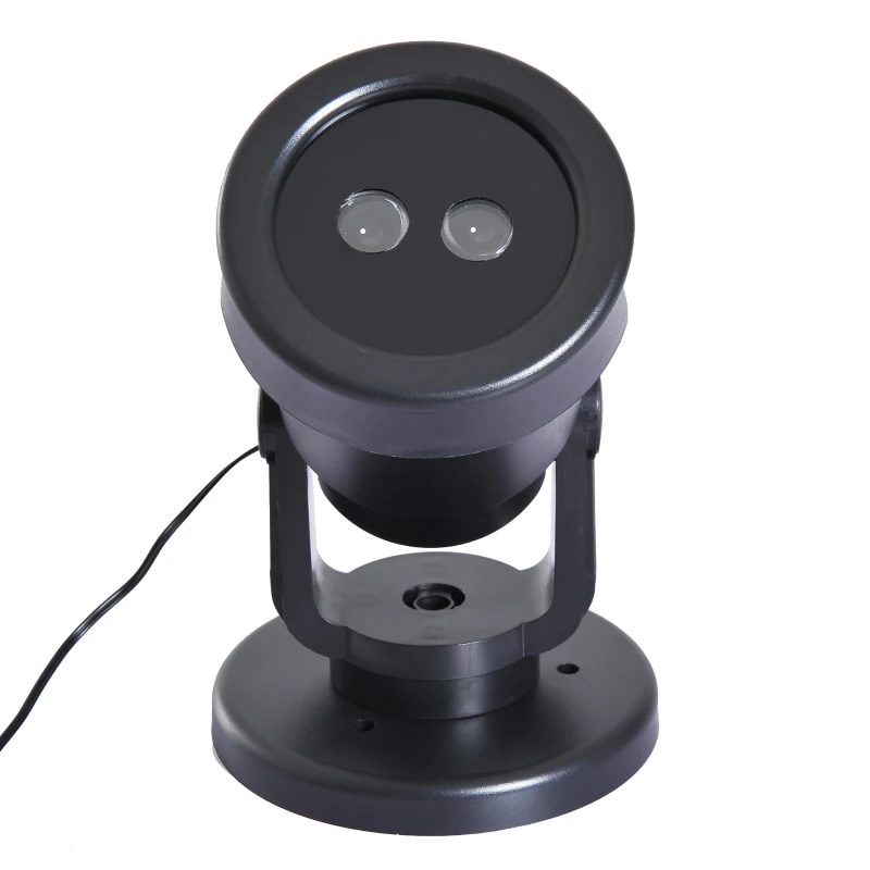 HOMCOM Proiettore per Natale per Interno Esterno Giardino Impermeabile Decorazione Feste Party in ABS Nero