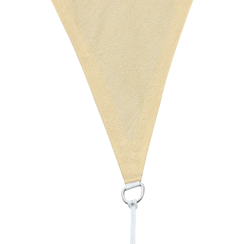 Outsunny Tendone Parasole Triangolare, Tenda a Vela Protezione dal Sole Giardino, Balcone, Terrezza, Anti UV, 4x4x4 m, Beige