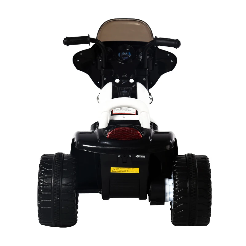 HOMCOM Mini Moto Triciclo Elettrico per Bambini con Luci e Musica, Velocità 2.5KM/h in PP Nero, 80 x 43 x 54.5cm