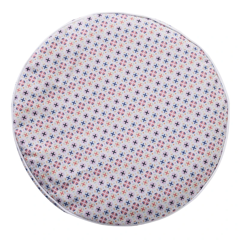 Ousunny Pouf Gonfiabile per Esterni e Interni Cuscino Poggiapiedi Sfoderabile Accessori Inclusa Φ53 x 25 cm