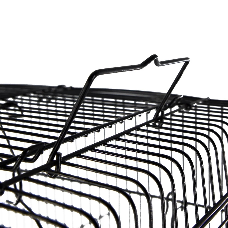 PawHut Voliera Gabbia per Uccelli da Interno Esterno Tetto Apribile con Posatoio 2 Contenitori per Alimenti in Metallo 41.5x29.5x56.5cm