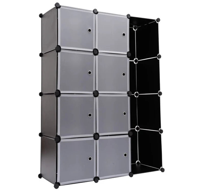 Outsunny - Armadio in plastica Scarpiera Cabina Guardaroba - 145x109x37cm - Nero