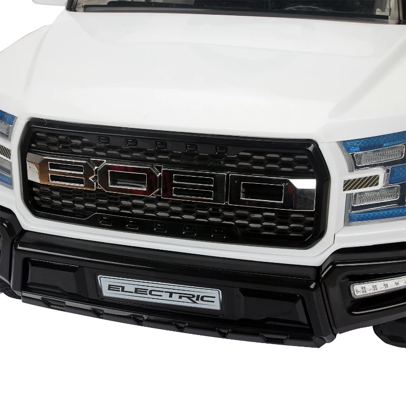 HOMCOM Macchinina Elettrica Modello Jeep per Bambini: 3-8 Anni Cintura di Sicurezza, Luci e Musica Certificati CE, EN71-1-2-3, EMC, EN62115 Bianco