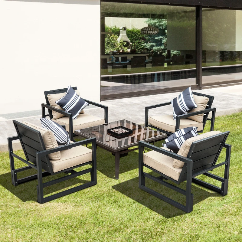 Outsunny - Set di Mobili da Giardino Poltrone Elegante di Alta Qualità