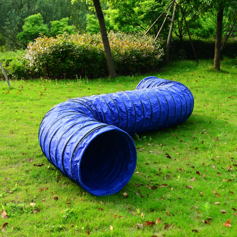 Pawhut Activity Agility Obedience Training Open Tunnel-Blue