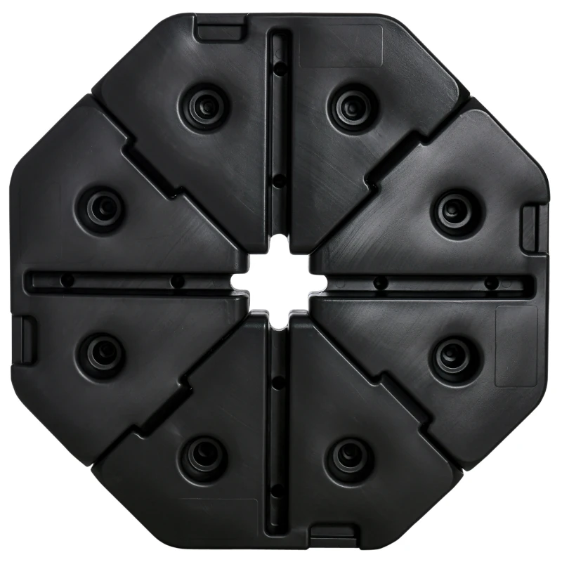 Outsunny parasolgewicht 4 st. Vloer kruis water/zand vulbaar tot 140 kg