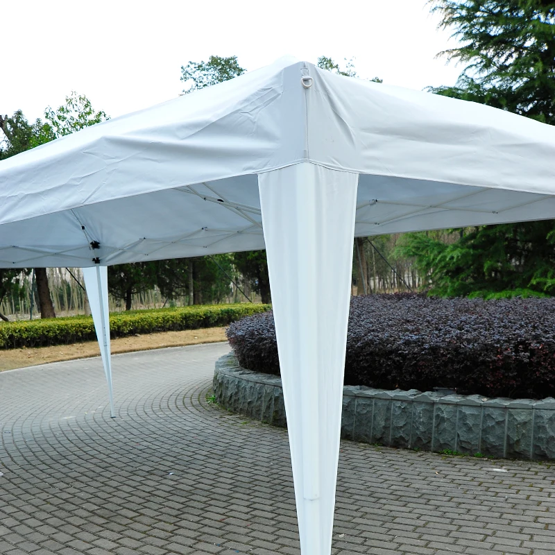 Outsunny Carpa Plegable en Acordeón 6x3 m con Toldo Bolsa Transporte Incluida Cenador Gazebo de Acero Tela Oxford Resistente al Agua Color Blanco