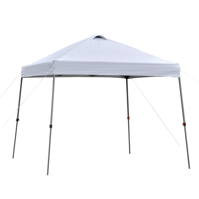 Outsunny Cenador Plegable 3x3m Portátil de Jardín con Bolsa de Transporte con Ruedas Acero para Exterior Fiestas Camping Blanco