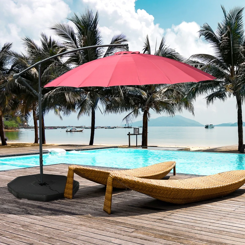 Outsunny parasolgewicht 4 st. Vloer kruis water/zand vulbaar tot 140 kg