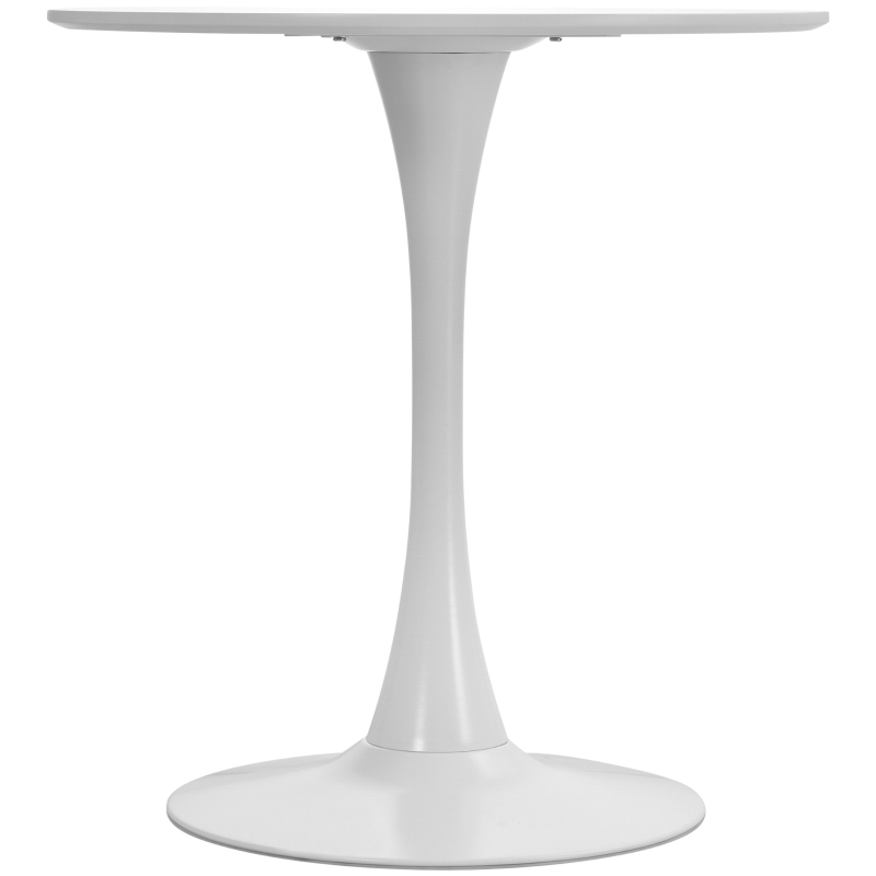 HOMCOM Masa de Cocktail Rotunda Minimal cu Baza din Metal Alb D70 x 73 cm