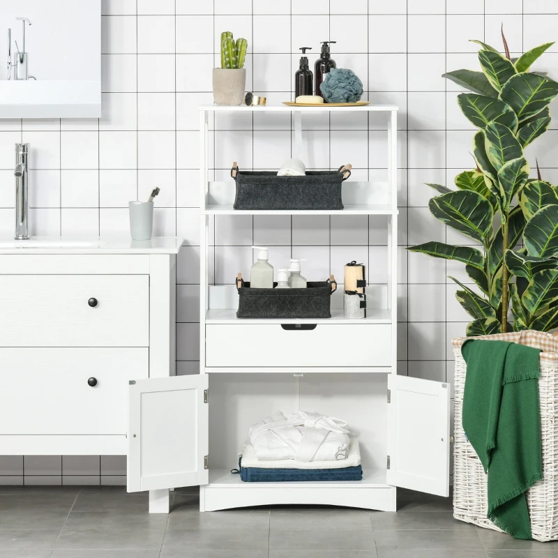 kleankin Dulap multifunctional cu rafturi, MDF, 60x30x122.5 cm, Alb(m-11)