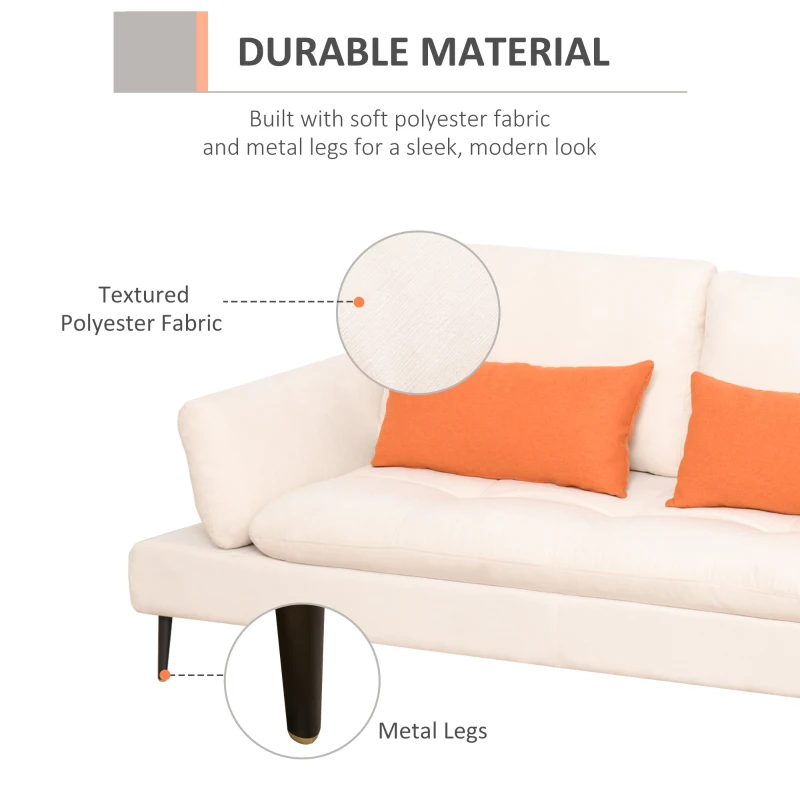 HOMCOM Canapea extensibila 2 locuri din material textil adancime reglabila a scaunului