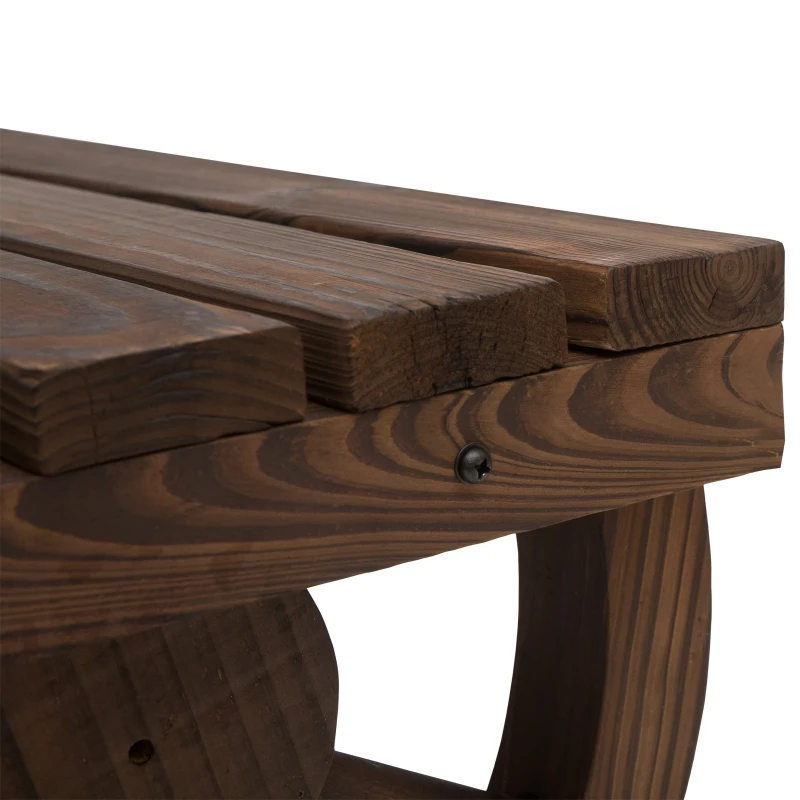 Outsunny Banca de Gradina cu 2 locuri din lemn de molid, Maro 105x50x53cm