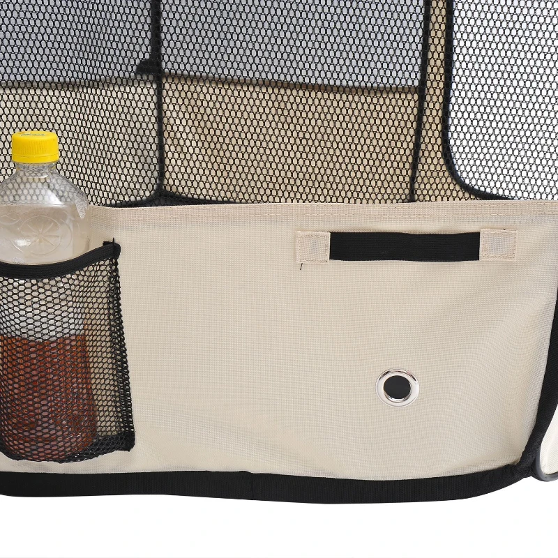 PawHut Box per Animali Cani Gatti recinzione per Cuccioli pieghevole, bianco-nero, 125x48x58cm