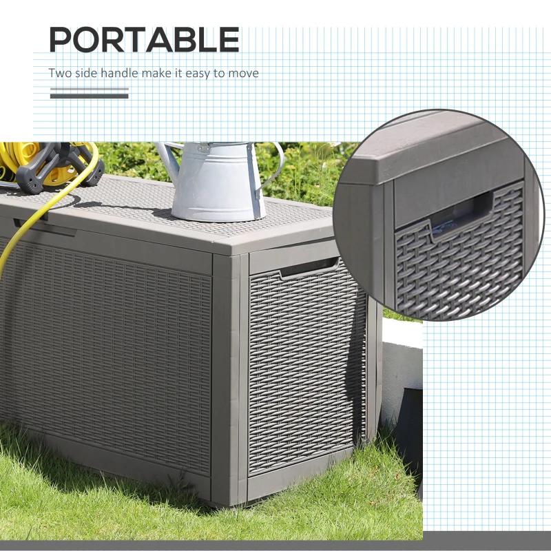 Outsunny Cufar de Gradina Efect Ratan 380L cu Asezare pentru 2 Persoane