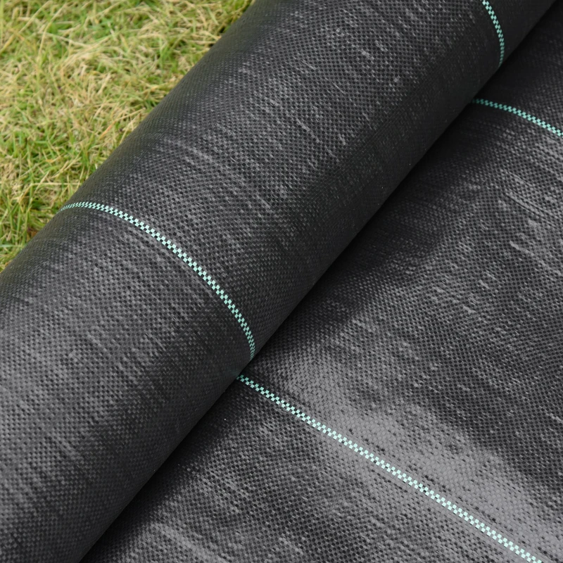 Outsunny Foaie Neagra de Mulci 50x2m pentru Gradina, Sera, Gradina Drenaj