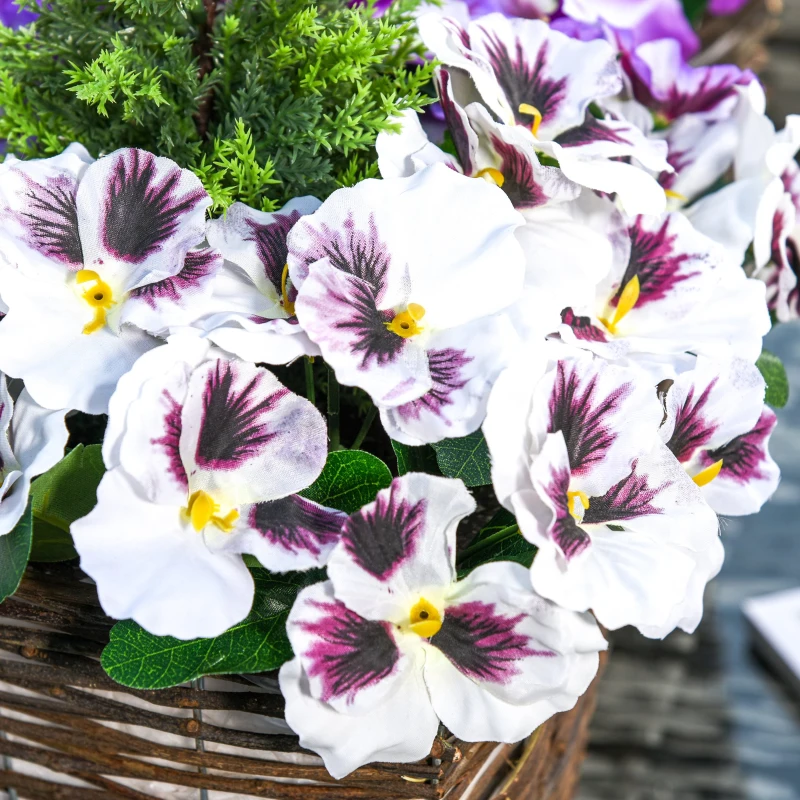 Outsunny ghiveci flori artificiale de Phalaenopsis, 26x26x45cm