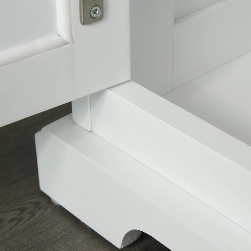 HOMCOM Dulap de bucatarie din lemn alb cu design anti-rasturnare 136x42.5x86 cm