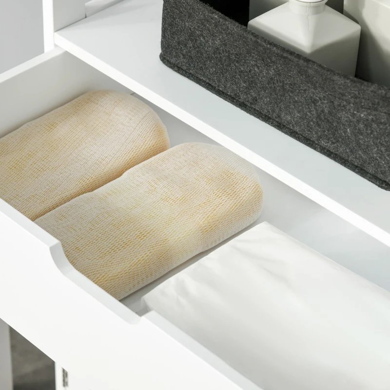 kleankin Dulap multifunctional cu rafturi, MDF, 60x30x122.5 cm, Alb(m-8)