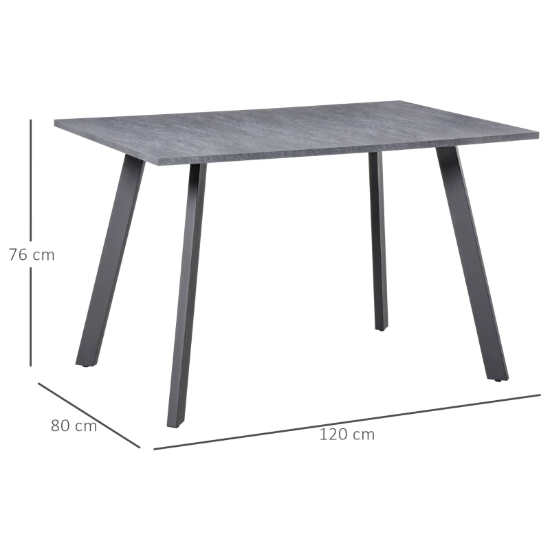 HOMCOM Masa pentru Pranz Dreptunghiulara Moderna din MDF si metalo 120x80x76cm