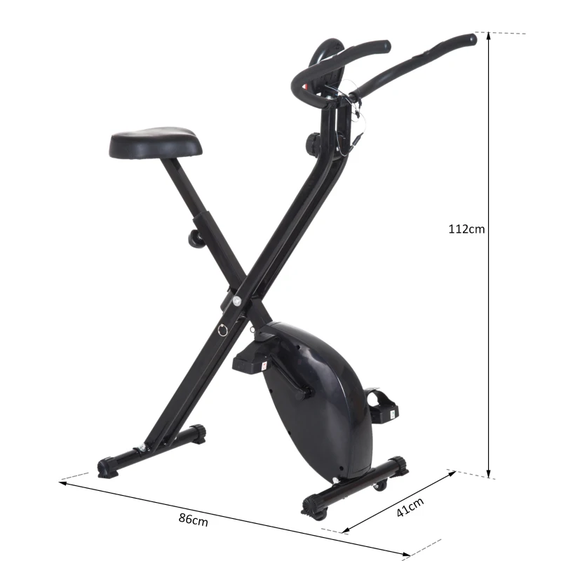 Bicicleta de exercitii pliabila HOMCOM cu afisaj si 8 nivele de rezistenta(m-3)