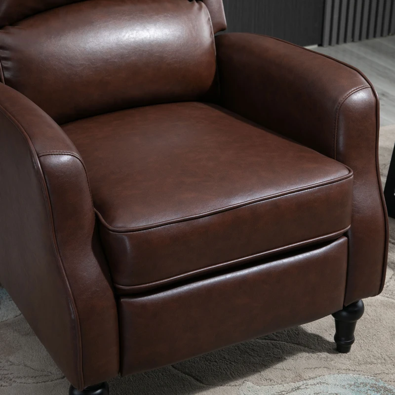 HOMCOM Fotoliu Relax Rabatabil 90° si 150° Manual din piele