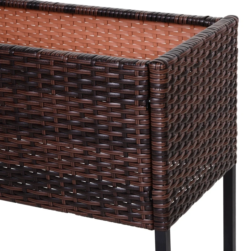 Outsunny Ghiveci Efect Rachita cu Raft Maro (70cm x 30cm x 72cm)