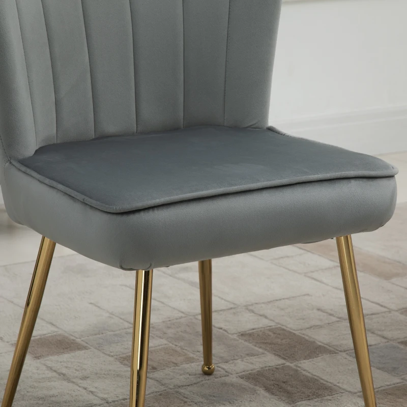 HOMCOM set 2 scaune capitonate, 57x58x88cm, gri