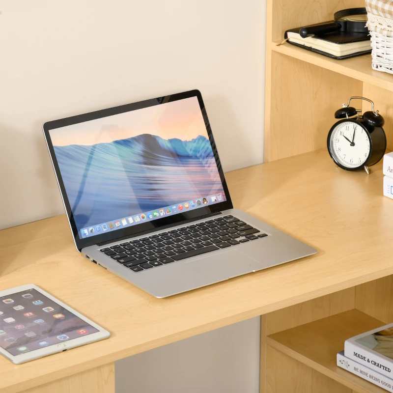 HOMCOM Birou modern cu Librarie din Lemn 120x55x120cm