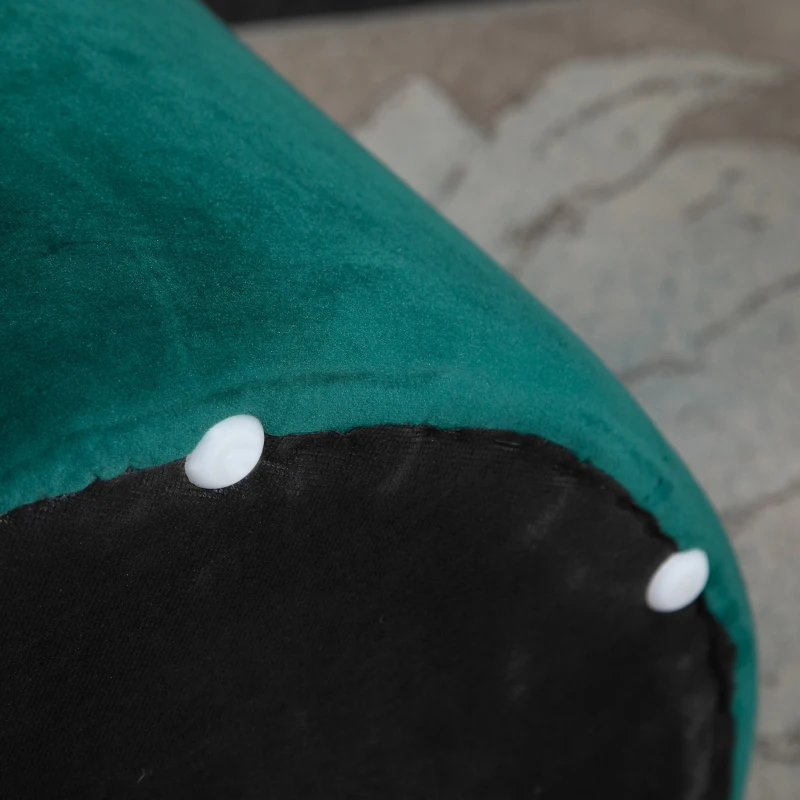 HOMCOM Pouf Container Suport pentru Picioare Rotund, Capac Captusit si Matlasat