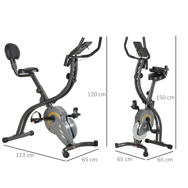 HOMCOM bicicleta pliabila fitness, 113x65x120 cm
