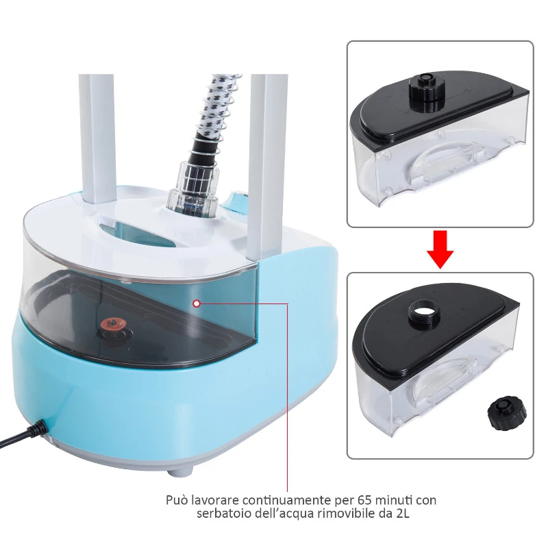 HomCom Fier de Calcat cu Vapor Vertical 2L 1800W Tija Telescop Refractor