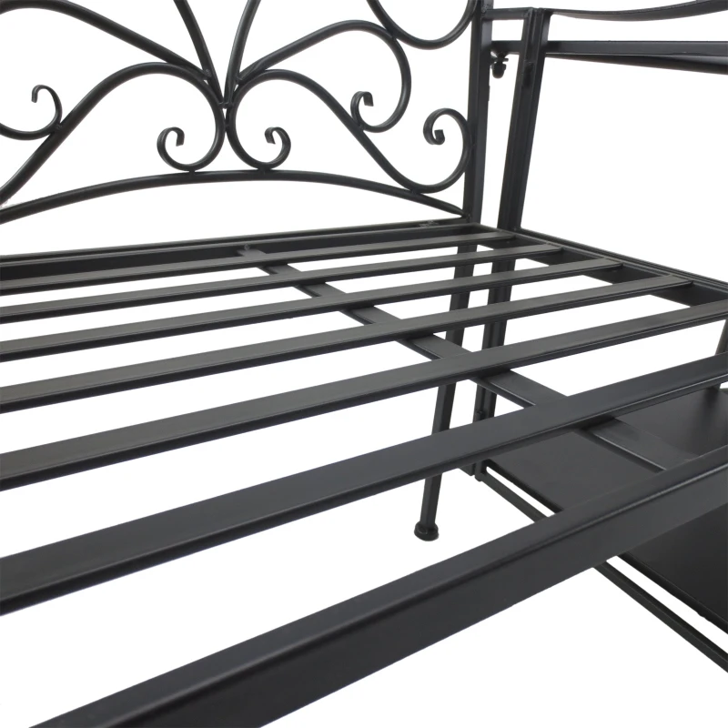 Outsunny set 2 scaune si masuta de cafea, metal, 160x61x96cm