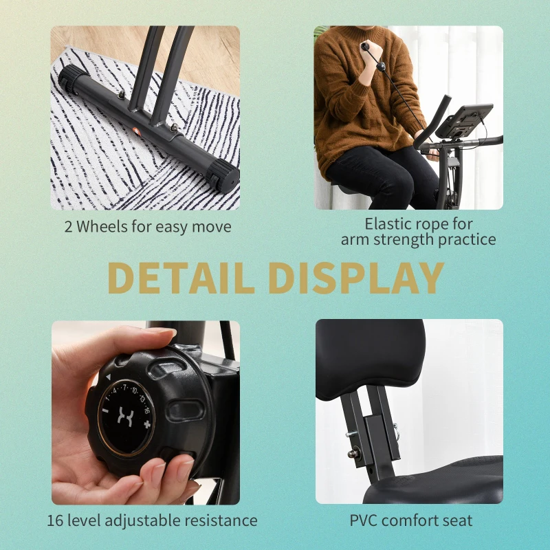 HOMCOM bicicleta pliabila fitness, 113x65x120 cm