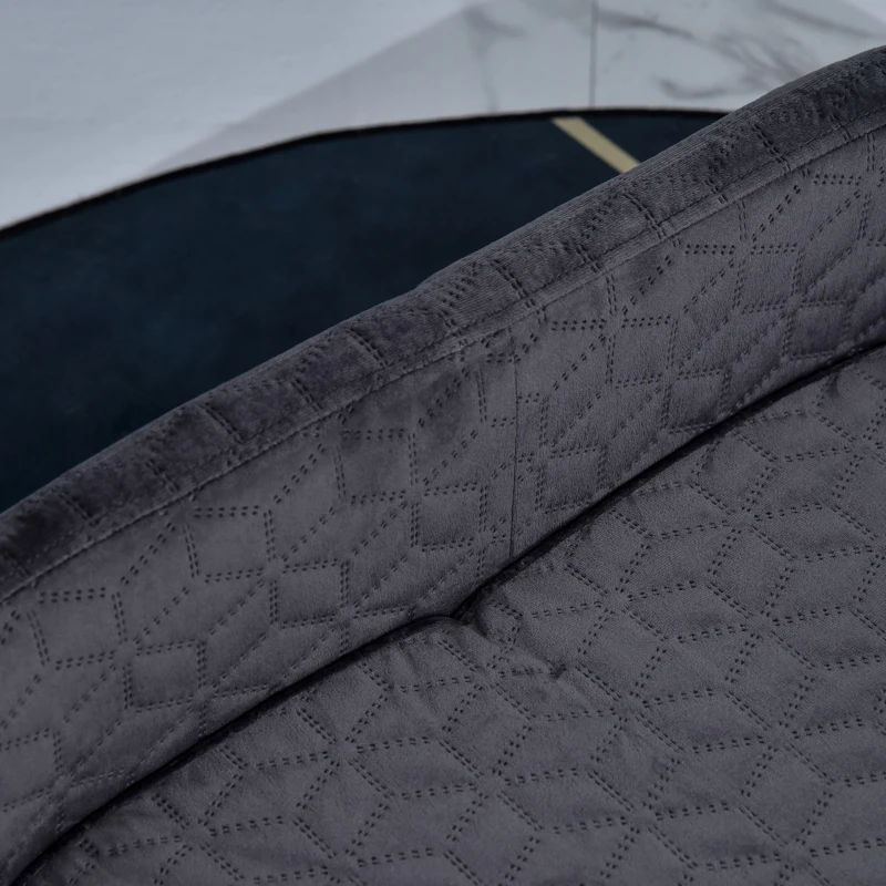 PawHut Canapea pentru câini și pisici, din catifea, cu bază metalică, 63.5x43x24.5cm – gri închis