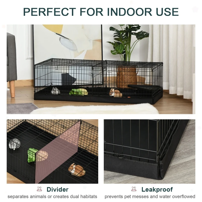 PawHut cusca pentru iepuri si porcusori de Guineea, neagra