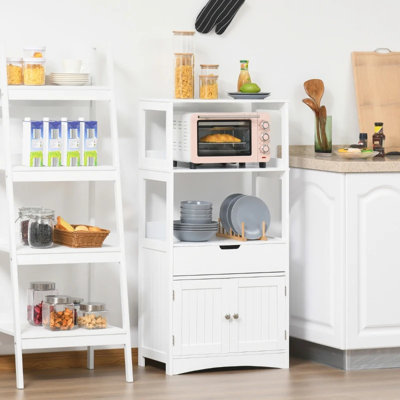 kleankin Dulap multifunctional cu rafturi, MDF, 60x30x122.5 cm, Alb(m-12)