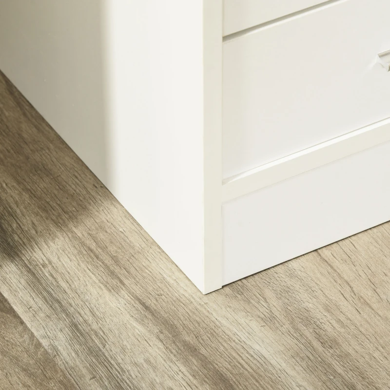 HOMCOM Birou modern pentru birou cu 4 sertare compartiment deschis din lemn alb