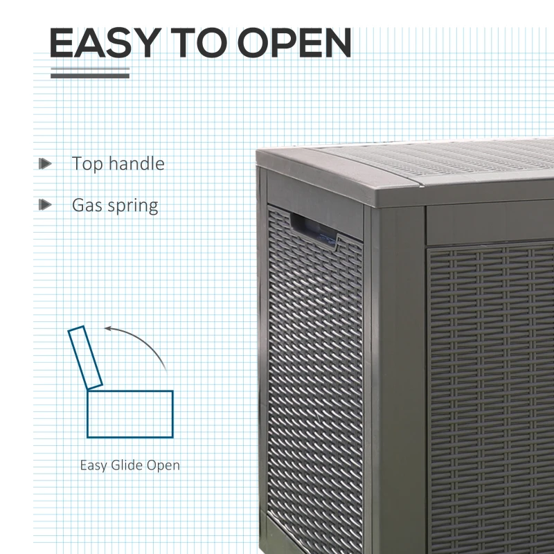 Outsunny Cufar de Gradina Efect Ratan 380L cu Asezare pentru 2 Persoane