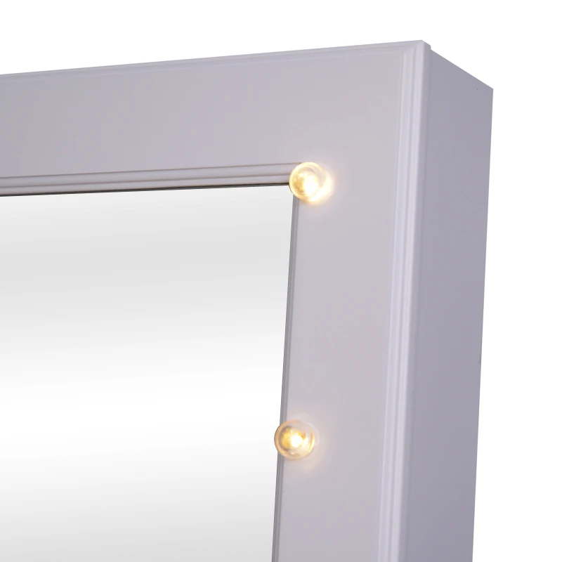 HOMCOM dulap bijuterii, oglinda si leduri incluse,40x37x146 cm