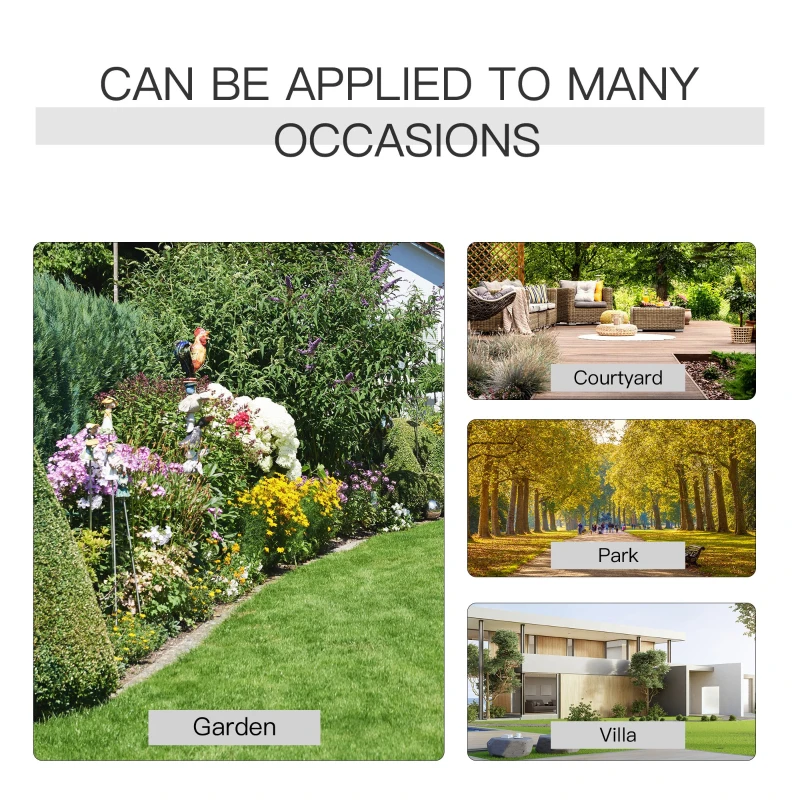 Outsunny set 2 scaune si masuta de cafea, metal, 160x61x96cm