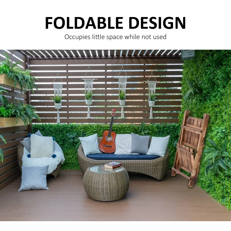 Outsunny Suport pentru Plante Pliabil, Jardinieră cu 3 Niveluri, Raft de Exterior pentru Plante, 40x37x93 cm, Lemn Natural