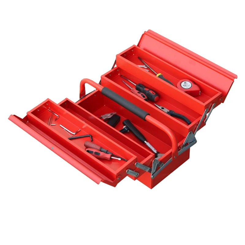 DURHAND Caseta de unelte din metal pliant, 5 tavi 3 rafturi