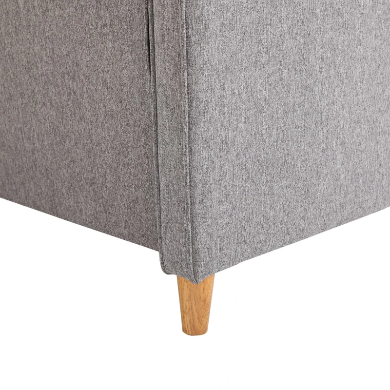 HOMCOM Canapea Doua Locuri cu Invelis in Lin Gri si Schelet in Lemn 141x70x78cm(m-9)