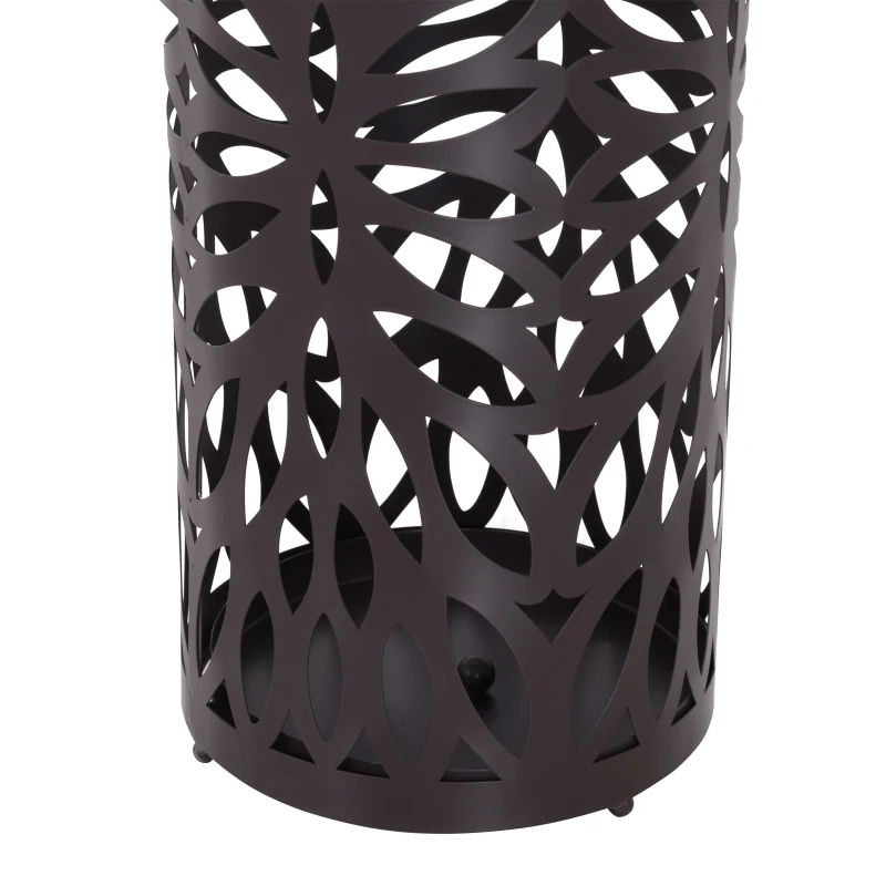 Homcom Suport Umbrele in Metal cu Scurgere Maro